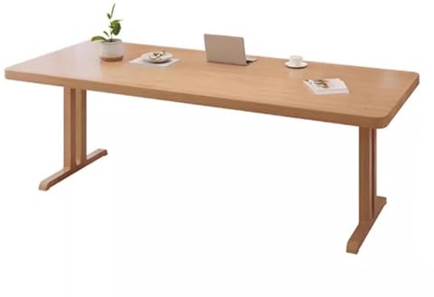 ZENGXJYCQINGJIANG Gaming Desk Simple Wooden Writing Desk Rectangle Dining Table, Modern PC Laptop Workbench with Solid Wood Legs(M)