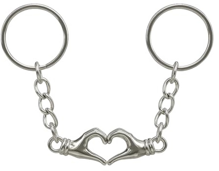 Porte-Clés Cœur, Porte-Clé Couple Breloque de Sac pour Femme | Cadeaux Porte-Cléf de la Saint-Valentin avec Deux Mains pour Couples Filles Amis Famille