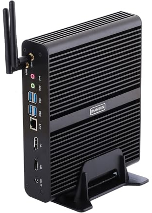 ANDAQI 4K Fanless Mini PC, Desktop Computer, Server, Comet Lake Six Cores I7 10710U 10810U, Windows 11 pro or Linux Ubuntu, BM14, WiFi, BT, DP, HDMI, LAN, 64G RAM DDR4, 1TB NVME SSD, 5TB HDD