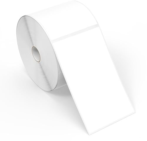 Meitaat 500 Weiß Aufkleber Selbstklebende Etiketten 12,7 × 7,6 cm | Rechteckige, Ablösbar, Vinyl Klebeetiketten, Wasserfeste Sticker Rolle Für Umzüge, Aufbewahrung und Lagerung