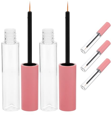BAZEITFLOW 5 Leere Eyeliner Tuben 10 Ml Transparent Kunststoff Mit Kleinem Bürstchen Selbstgemacht Nachfüllbare Kosmetikbehälter Für Unterwegs Reisen