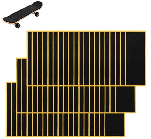Sinbana 60 Stück Fingerboard Schaumstoff Griptape, 11x3,8cm Stark Haftende Anti-Rutsch-Aufkleber PET-Schaumstoff-Trägerband für Finger-Skateboard-Spiele & Tricks (Schwarz)