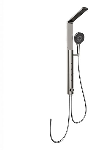 HOROW Set doccia senza rubinetto, sistema doccia in acciaio inox cromato, set doccia a pioggia, soffione pieghevole, set doccia con 4 modalità, doccetta + massaggio al collo, massaggio alla schiena