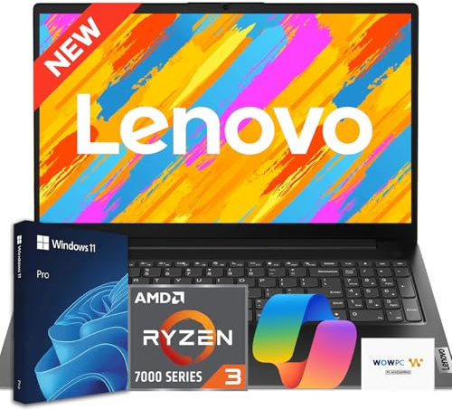 Lenovo Ordinateur portable professionnel V15 édition 2026, AMD Ryzen 3 série 7000 (Beat i7-1065G7), écran FHD de 15,6, RAM DDR5 16 Go, SSD NVMe 512 Go, Wi-Fi 6, RJ-45, Dolby Audio, Windows 11 Pro
