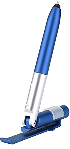 Akozon Stylet à Bille 4 en 1 Blue Touch Sn avec Lumière LED – Idéal pour Les Tablettes et Les Smartphones, Conception Multifonctionnelle pour écrire, Tenir et Utiliser Facilement (Blue)