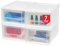 IRIS USA 7 Qt stapelbare Aufbewahrungsschubladen, klein, 4 Stück, Mehrzweckbehälter für Schlafzimmer, Badezimmer, Schrank, Bastelraum, Garage, Kinderzimmer, Büro, Speisekammer, unter der Spüle, Weiß