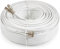 SSL Satellites 15 m Twin Satellite Shotgun Coax Cable Extension Kit with Fitted F Connectors for Sky HD Q and Freesat - White (15 Meter, White)
