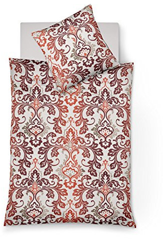 fleuresse Mako Satin Bettwäsche Milano Größe 135x200+80x80 cm Farbe Rot