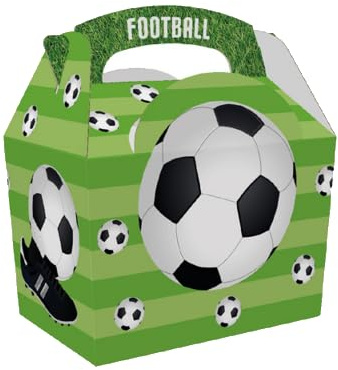 MustBeBonkers 250 x Kids Meal Party Boxes Cardboard Lunch Food Takeaway Box - Choose Your Theme (Football)