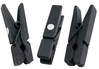 MÉGACRÉA Pince à Linge magnétique 3,5cm Noir x10 pièces