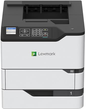Lexmark MS823dn Monochrom-Laserdrucker für Büro, beidseitiger Druck, Druckgeschwindigkeit 65 ppm, 6,1 cm (2,4 Zoll) Farb-LCD-Display, 1200 DPI, Schwarz/Grau (50G0200)