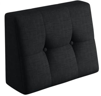 sunnypillow Palettenkissen für Gartenmöbel - Rückenkissen 60x40x20/10cm - Rückenpolster für Bett und Sofa - Palettenpolster für Palettenmöbel - Gesteppte Kissen mit Knöpfen - Rückenlehne Schwarz