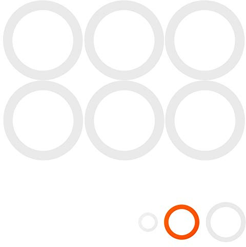 Argon Tableware Glass Storage Jar Seals - Large / 8.5cm - 6 Pack - Clear - Silicone Food Preserving Containers Airtight Container Ring