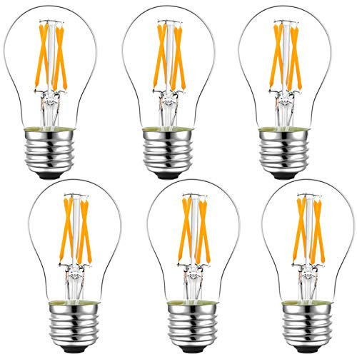 LiteHistory Dimmable E26 led Bulb 6W Equal 60 watt Vintage LED Edison Bulb AC120V 2700K A15 LED Bulb for Ceiling Fan Light...