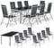 Juskys Aluminium Gartengarnitur Milano 8+1-8 Hochlehner Stühle verstellbar & klappbar mit Tisch - Gartenmöbel Set 9-teilig wetterfest - Silber