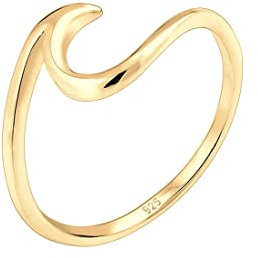 Elli Ring Damen Welle Strand Maritim in 925 Sterling Silber