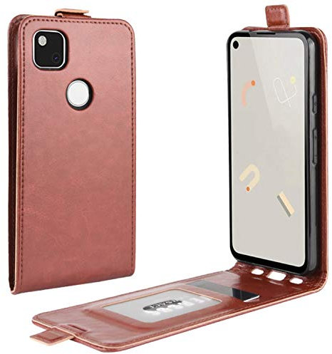HualuBro Google Pixel 4a 4G Hülle, Premium PU Leder Magnetisch HandyHülle Schutzhülle Handytasche LederHülle Flip Case Cover für Google Pixel 4a 4G 2020 Tasche (Braun)