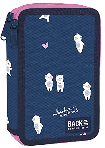 Goldkids 2-fache Federtasche Federmappe Federmäppchen Stiftetasche Etui 32-teilig gefüllte Schüleretui Bären Jumper Mädchen Junge Ink. Füller