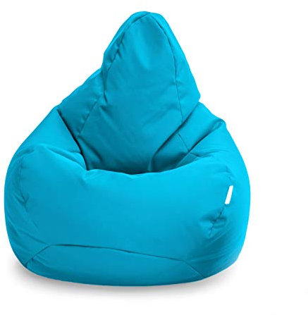 Loft 25 Sitzsack Sitzkissen mit Füllung | Gaming sitzsäcke 80 x 75 cm Indoor & Outdoor Beanbag | Geeignet für Kinder Innen- & Außenbereich Kinderzimmer Wohnzimmer | Wetterfest (Aqua, Sitzsack)