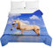 Surwin Tagesdecke Bettüberwurf Steppdecke für Doppelbett Einzelbett, Mikrofaser Wattiert Gesteppt Bettdecke 3D Pferd Druck Dünne Tagesdecken mit Ultraschall Prägung (blaues Meer,150x200cm)