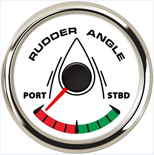 KAOLALI Bootsruder-Winkelanzeige, wasserdicht, 52 mm, Bootsruder-Winkelmesser mit 8-farbiger Hintergrundbeleuchtung, 12 V/24 V (weiß)