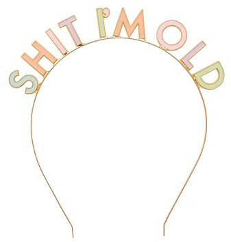 Haarreif Haar-Schmuck Geburtstag SHIT I'm old aus Metall in gold & Regenbogen-Farben Geburtstags-Zubehör Geburtstags-Geschenk Accessoire-s Geburtstags-Feier Erwachsene frech & lustig Happy Birthday