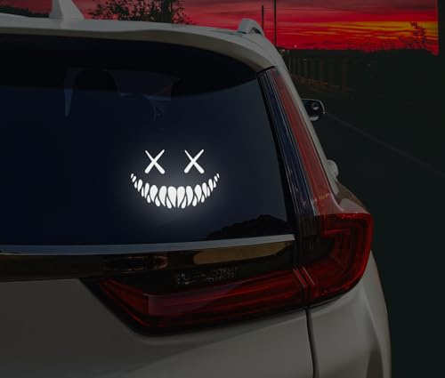 Reflective Smile Demon Car Sticker, Funny Cool Die Cut Car Window Decal