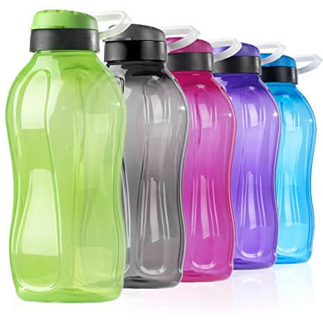 Yeahshion 1500 ml Wiederverwendbare Wasserflasche mit Griff, 1,5 Liter Tragbare Sportwasserflasche Auslaufsicher BPA-frei für Fitnessstudio, Camping, Reisen, Arbeit, Grün