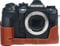 OM-1 Case, Zakao Handmade Genuine Real Leather Half Camera Case Bag Cover for Olympus OM-1 OM1 Bottom Opening Version With Hand Strap (Brown)