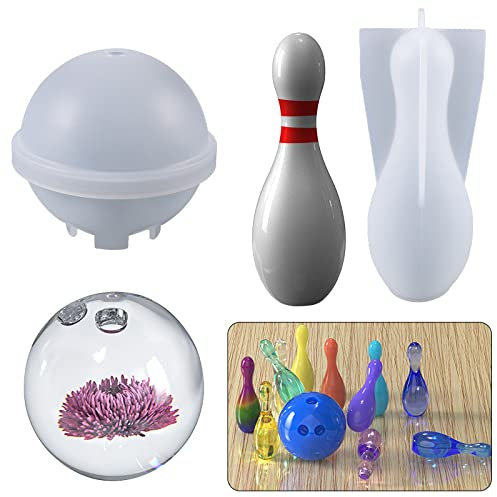 DIY Crystal Resin Mold Bowling Fun Play Set Schmuck Silikonform