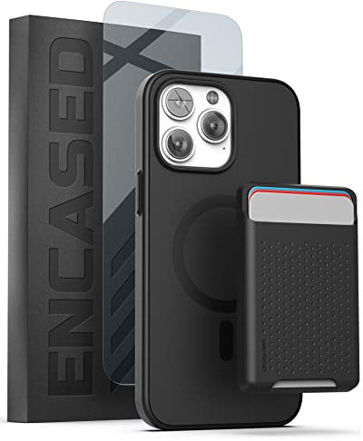 ENCASED iPhone 14 Pro Max Case with Wallet Card Holder (Compatible with MagSafe) - Black