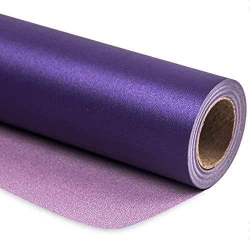 RUSPEPA Violettes Geschenkpapier, Matt, Einfarbig, Perlig, Glanzpapier, Perfekt Für Hochzeit, Geburtstag, Weihnachten, Babyparty, 76 cm X 10 m