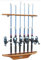 Angelrutenhalter Holzstangenständer 6 Positionen Holz-Angelständer Aufbewahrung Angelrutenständer Organizer Vertikales Angelruten-Präsentationsregal (Color : Brown-A, S : 60 * 9.3cm)