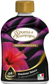 Spuma di Sciampagna - Profumatore Bucato Lavatrice e Asciugatrice con Oli Essenziali, Fragranza Prezioso Ibisco Efficace Fino a 12 Settimane, 100% Made in Italy - 230 ml