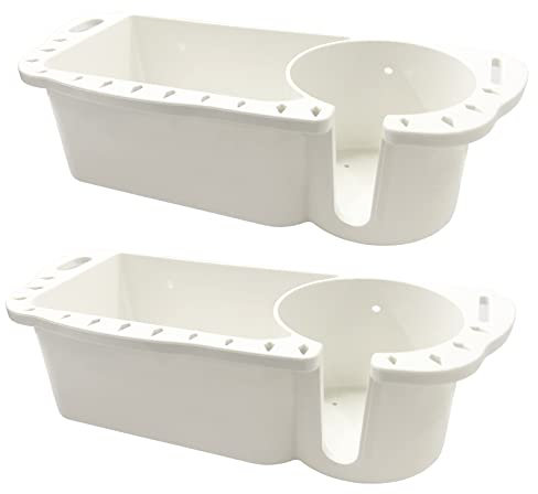 Hiumi 2 Packboot Caddy Organizer Marine Cup Halter Universal Fit für Bassboot Kajak Ponton Jon Boat Fishing Cabin Lagerung Aufbewahrung (2Pack-White)
