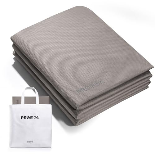 PROIRON Yogamatte Faltbar TPE, Reise Yogamatte rutschfest & leicht 183cm x 61cm x 7mm, Gymnastikmatte mit Tasche für Fitness Pilates - Braun