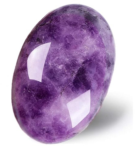 XIANNVXI 2.4 Groß Amethyst Stein Kristalle Sorgensteine Natürliche Poliert Palme Edelsteine Massage Heilung Reiki Energiestein 1PC
