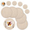 SHACOS Juego de 6 Salvamanteles Individuales Redondos de Algodón, 38cm, con 6 Posavasos de 10cm, Manteles Individuales de Mesa Lavables, Resistentes al Calor, Tapetes Individuales para Mesa
