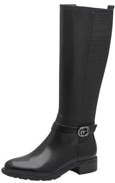 Tamaris 1-1-25218-43-089 Damen Schnürboot Leder schwarz/Leo schwarz/Leo
