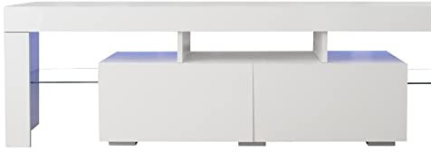 tv Cabinet Wall Mount Floating TV Stand with Four Media Storage Cabinets and Two Shelves,