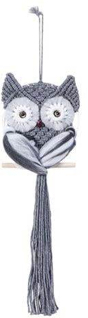 Sharplace Makramee-Wanddekoration, handgewebter -Wandteppich, Boho-Ornament, Eule, Makramee-Wandbehang für Kinderzimmer, Fenster, Wohnzimmer, Zuhause, 60cmx14cm