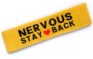 Cgvovgr Yellow Nervous Stay Back Dog Leash Sleeve, Reactive Dog Tags Dog Leash Sleeve Alert Hanging ID Patch Tag Dog Bike Leash Sleeve, Pet Dog Birthday Service Dog Leash Gift for Dog Owners