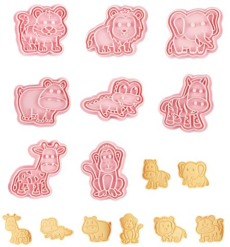 VYIBPDY Formine Biscotti Animali, 8 Pezzi Stampi per Biscotti a Forma di Animale 3D Tagliabiscotti Plastica Stampi Biscotti Stampo per Biscotti Animali, per Decorare Biscotto Dolci Torta