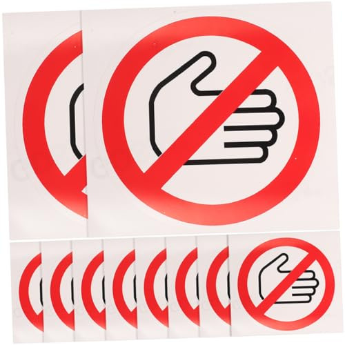 10Pcs do Not Touch Safety Warning Stickers - Self-Adhesive Vinyl Labels for Caution and Hand Safety - Clear Visibility for Walls Toolboxes and Equipment