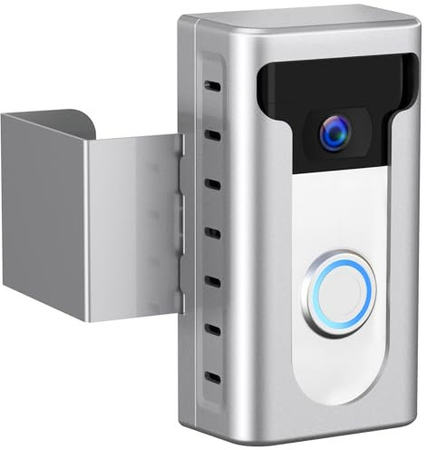 KIMILAR 2024 Upgrade Anti-Theft Video Doorbell Mount, Not Block Doorbell Motion Sensor, Adjustable No-Drill Mounting Bracket Wedge Holder Accessories for Home Rentals Office Room(Silver)