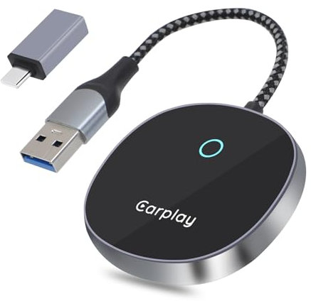 LYtech 2-IN-1 Wireless CarPlay Adapter UK & Android Auto Wireless Adapter UK, Carplay Wireless Adapter Converts Wired to Wireless Carplay Dongle Carplay Adapter for iPhone iOS 10+ & Android 11+