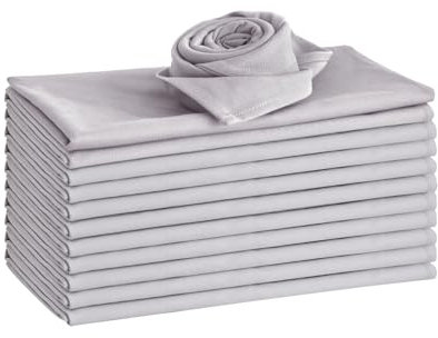 WAITER TREE Baumwolle Tuch Servietten 50 * 50 cm 12 Stück / 6 Stück weiches saugfähiges waschbares Serviettentuch für Abendessen Hotel Restaurant Partys Grau