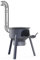 Poele a Bois Multifonction avec Grille de Gril, Poele a Bois en Fonte Amovible, Poêle de Camping avec Tuyau de Cheminée, Grand Poêle a Fusée de Camping, for la Cuisine en Extérieur(48cm)