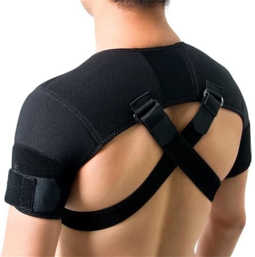 Tutore per spalle entrambe le spalle, a compressione, regolabile, traspirante, supporto per spalla, supporto per spalle destro, sinistro, spalla, XL