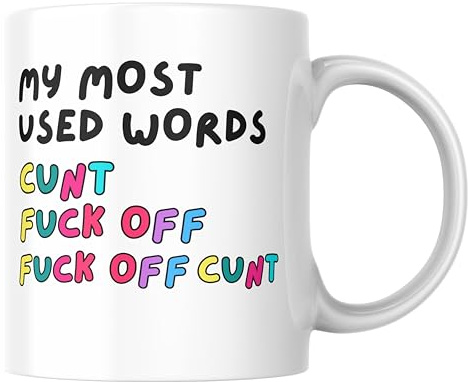 Wanky Candles Funny Swear Word Mug for Friend Colleague CMUG451 | Birthday Christmas Secret Santa idea for adults with savage humour My most used word